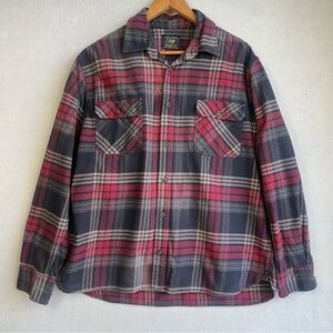 Jachs Heritage 100% Cotton Flannel Button Front Plaid Shirt Men’s Size XXL 2XL